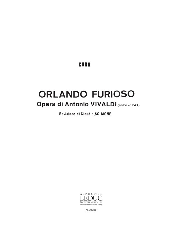 Orlando Furioso, Coro