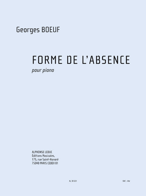 Forme de l'absence, pour piano