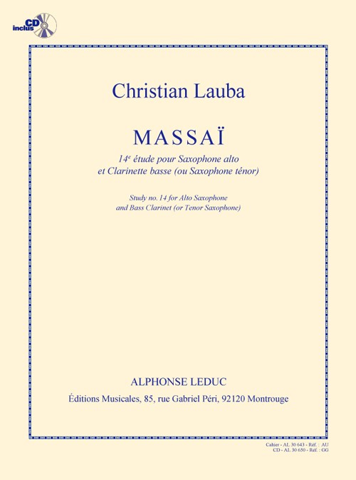 Massaï: 14e étude pour saxophone alto et clarinette basse (ou saxophone ténor)