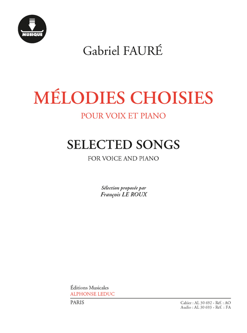 Mélodies Choisies, pour voix et piano. 9790046306921