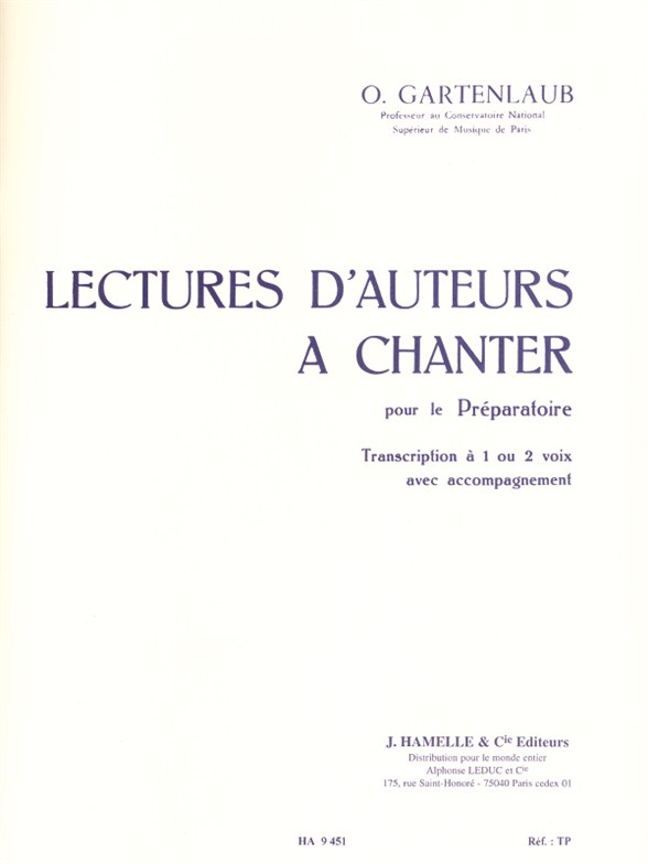 Lectures d'auteurs à chanter pour le préparatoire