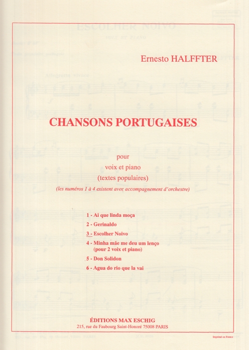 Chansons Portugaises nº 3. Escolher Noivo. 9790045040949