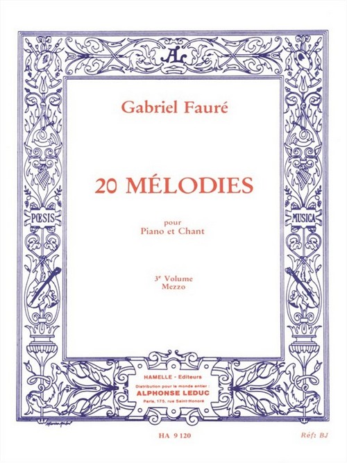 20 Mélodies Vol. 3, pour piano et chant (moyenne). 9790230791205 20 Mélodies Vol. 3, pour piano et chant (moyenne). 9790230791205