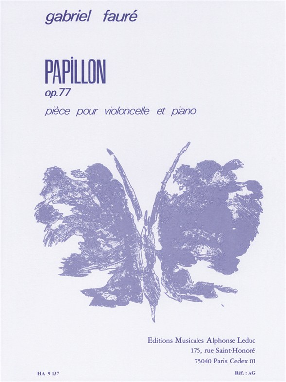 Papillon Op. 77, violoncelle et piano. 9790230791373