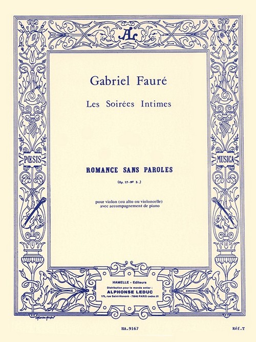 Romance sans paroles Op. 17 nº 3, violon et piano