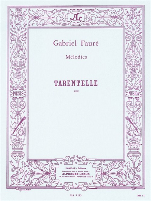 Tarentelle Op. 10 nº 2, soprano avec accompagnement de piano. 9790230791830