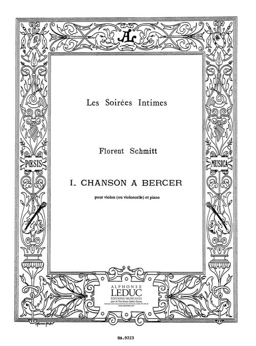 Chanson à Bercer, violon et piano