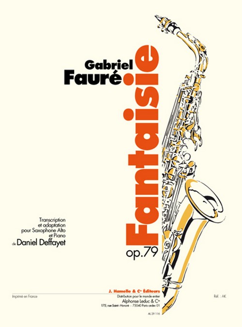 Fantasie pour saxophone alto et piano Op. 79. 9781785586125