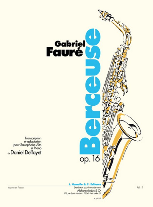 Berceuse Op.16,  saxophone alto et piano