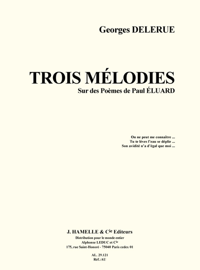 Trois mélodies sur des poemes de Paul Éluard, Medium Voice and Piano