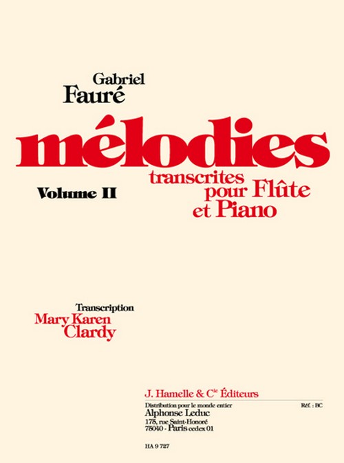 Mélodies Vol. 2, flûte et piano