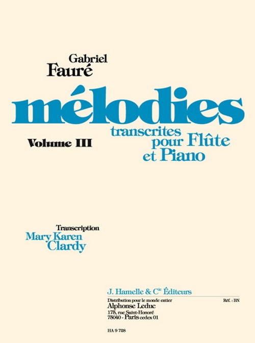 Mélodies Vol. 3, flûte et piano