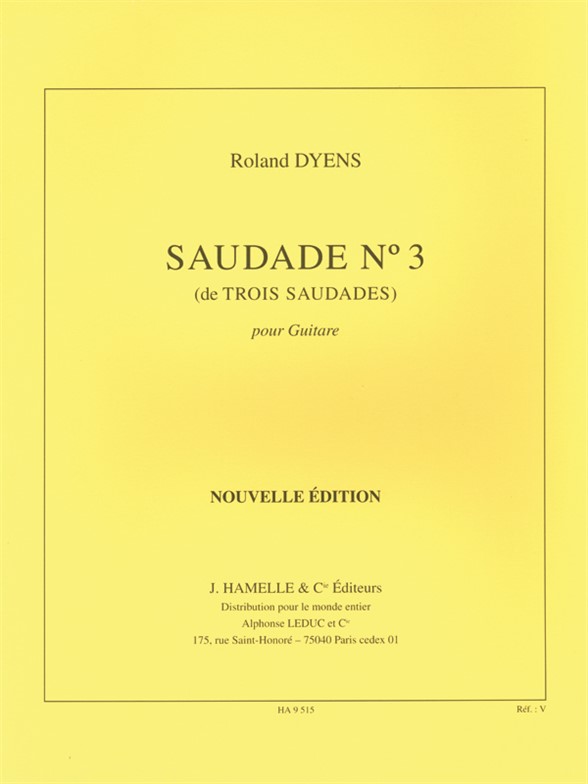 Saudade nº 3, pour guitare