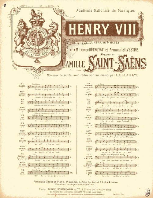 Henry VIII, nº 11, réduction de L. Delahaye, chant et piano