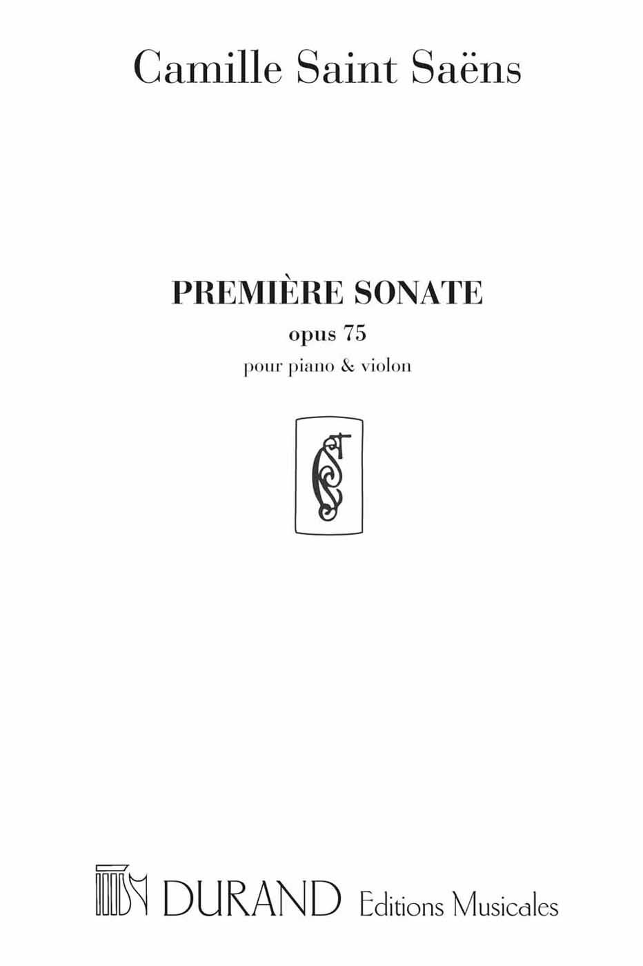 Première Sonate opus 75, violon et piano. 9790044022496