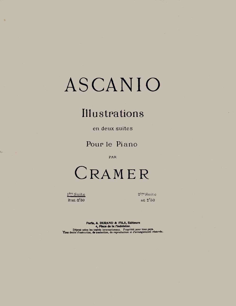 Illustrations en deux suites par Cramer, 1ère suite, piano