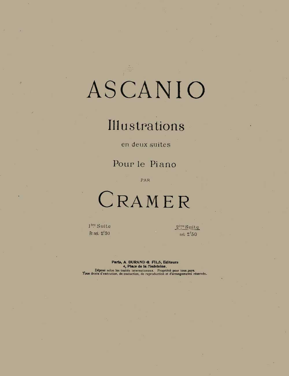 Illustrations en deux suites par Cramer, 2ème suite, piano