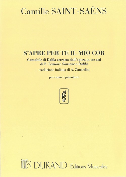 S'apre per te il mio cor, Cantabile di Dalila, per canto e pianoforte