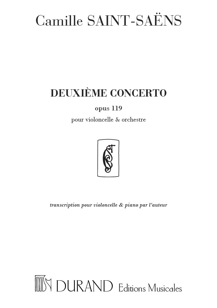 Deuxième Concerto opus 119: transcription pour violoncelle et piano par l'auteur
