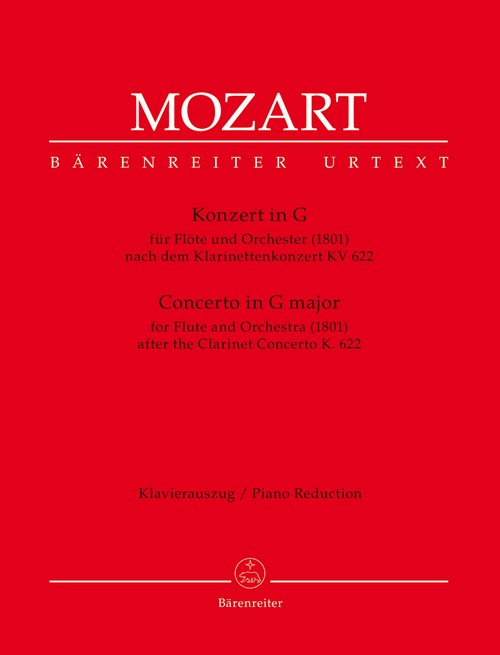 Concerto In G Major for Clarinet, in an arrangement by A. E. Müller after the Clarinet Concerto K. 622, Flute and Orchestra, Piano Reduction