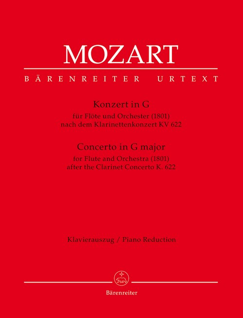 Concerto In G Major for Clarinet, in an arrangement by A. E. Müller after the Clarinet Concerto K. 622, Flute and Orchestra, Piano Reduction