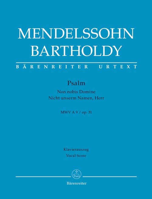 Psalm Non nobis Domine op. 31 = Nicht unserm Namen, Herr, Mixed Choir and Orchestra, Piano Reduction. 9790006531448