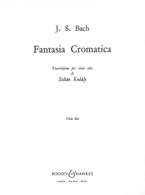 Fantasia Cromatica, for viola. 9790060010682