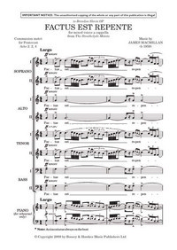 Factus est repente, from The Strathclyde Motets, for mixed choir (SSAATTBB) a cappella