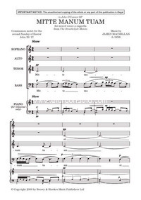 Mitte manum tuam, from The Strathclyde Motets, for mixed choir (SATB) a cappella. 9790060119347