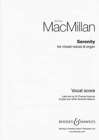 Serenity, for mixed choir (SATB) and organ, choral score. 9790060122187