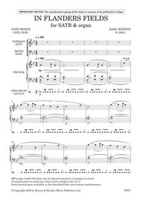 In Flanders Fields, for mixed choir (SATB) and organ, choral score