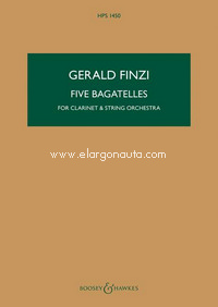 Five Bagatelles op. 23a, for clarinet and string orchestra, study score. 9790060123269