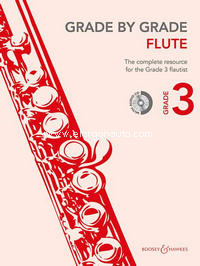 Grade by Grade - Flute, Grade 3, for flute and piano, edition with CD. 9780851629896