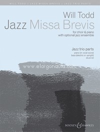 Jazz Missa Brevis, for mixed choir (SATB divisi) and piano, jazz trio (piano, bass and drums) or jazz ensemble (alto saxophone, 2 trumpets, drums and bass) ad libitum, set of jazz trio parts. 9781784542191