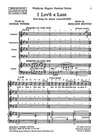 I Lov'd a Lass, for mixed choir (SATB) and piano, choral score