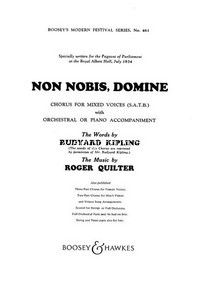 Non Nobis, Domine, for mixed choir (SATB) and orchestra or piano, vocal/piano score. 9790060021787