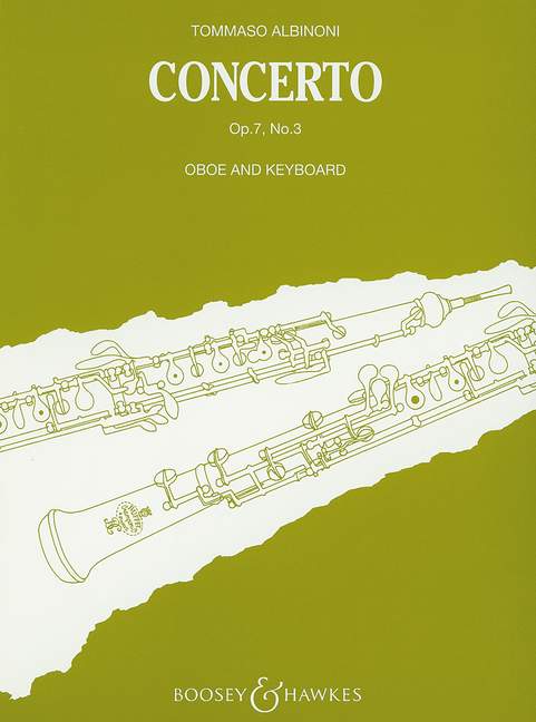 Concerto Bb Major op. 7/3, for oboe, strings and basso continuo, piano reduction with solo part