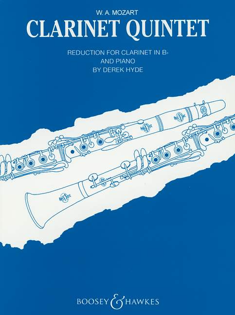 Clarinet Quintet In A major KV 581, for clarinet (Bb), 2 violins, viola and cello, vocal/piano score. 9790060038617