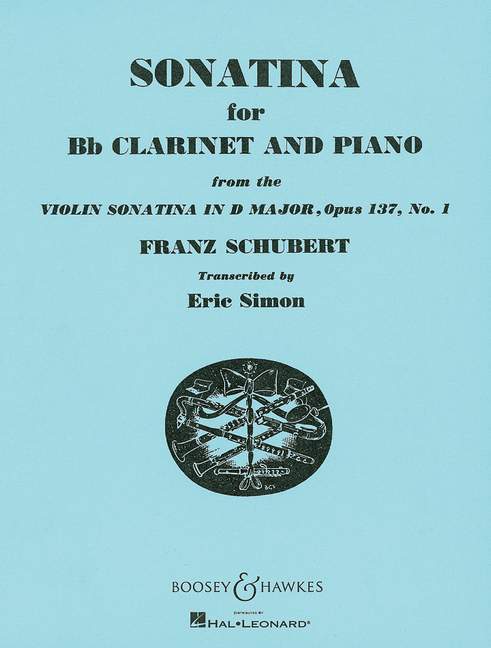 Sonatina op. 137/1, from the Violin Sonatina in D Major, for Clarinet and Piano