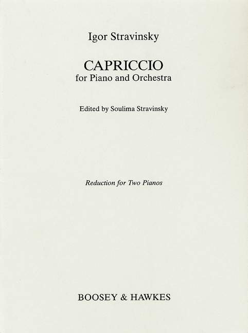Capriccio, for piano and orchestra, Reduction for Two Pianos
