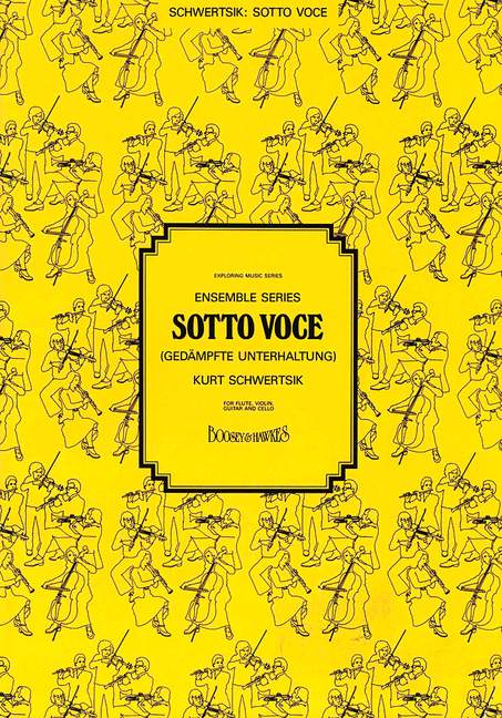 Sotto Voce op. 39, Gedämpfte Unterhaltung, for flute, violin, guitar and cello, score and parts. 9790060023576