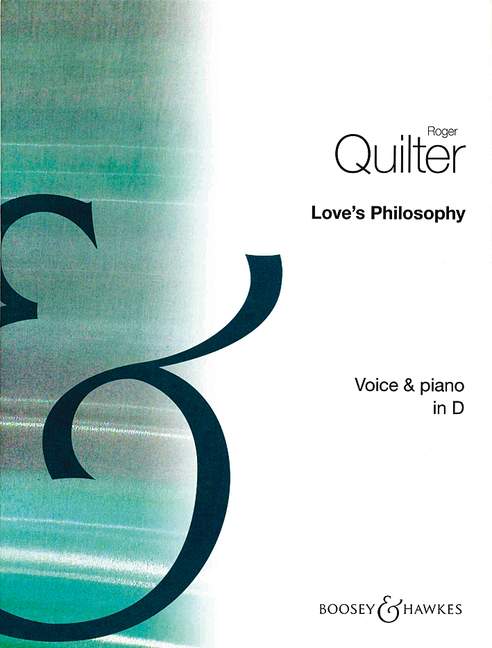 Love's Philosophy in D op. 3/1, for medium voice and piano. 9790060021749