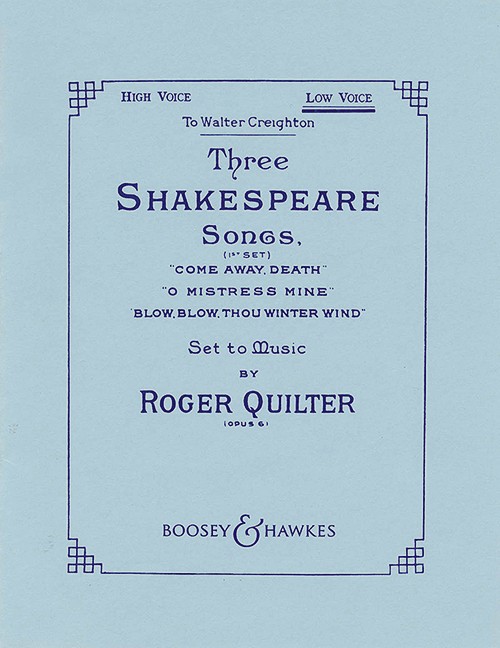 3 Shakespeare Songs op. 6, for low voice and piano