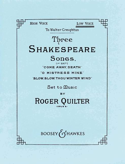 3 Shakespeare Songs op. 6, for high voice and piano