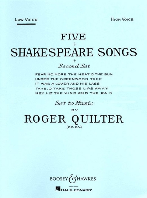 5 Shakespeare Songs op. 23, for low voice and piano