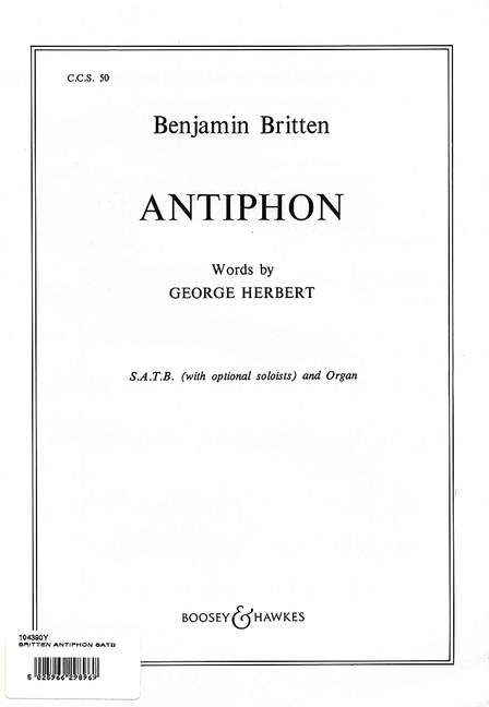 Antiphon op. 56b No. 50, for mixed choir (SATB) and organ; optional soloists, organ score. 9790060013904