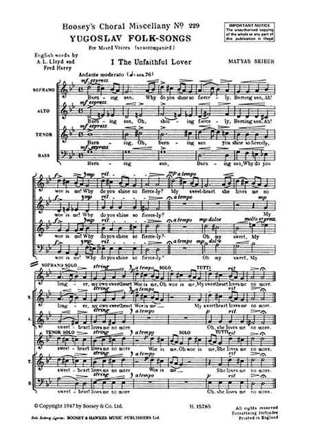Jugoslawische Volkslieder No. 229, for mixed choir (SATB) a cappella
