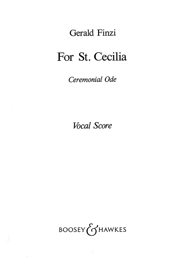 For St Cecilia op. 30, Ceremonial Ode, for tenor, mixed choir (SATB) and orchestra, vocal/piano score. 9790060030277 For St Cecilia op. 30, Ceremonial Ode, for tenor, mixed choir (SATB) and orchestra, vocal/piano score. 9790060030277