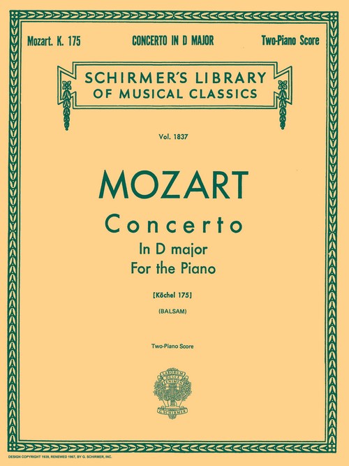 Concerto in D major for Piano, K 175, Two-Piano Score