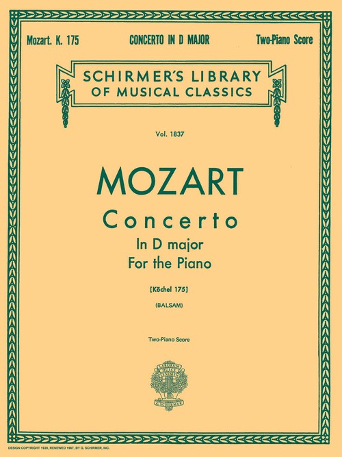 Concerto in D major for Piano, K 175, Two-Piano Score